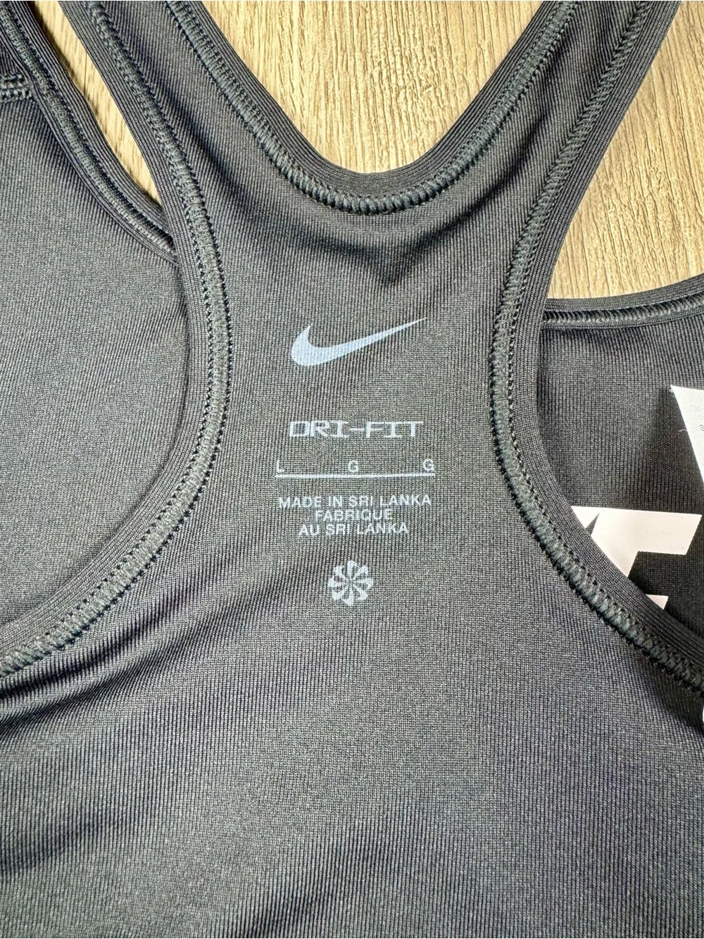 Nike Dri Fit Women's Black Logo Sports Bra White Logo Medium Support Size Large
